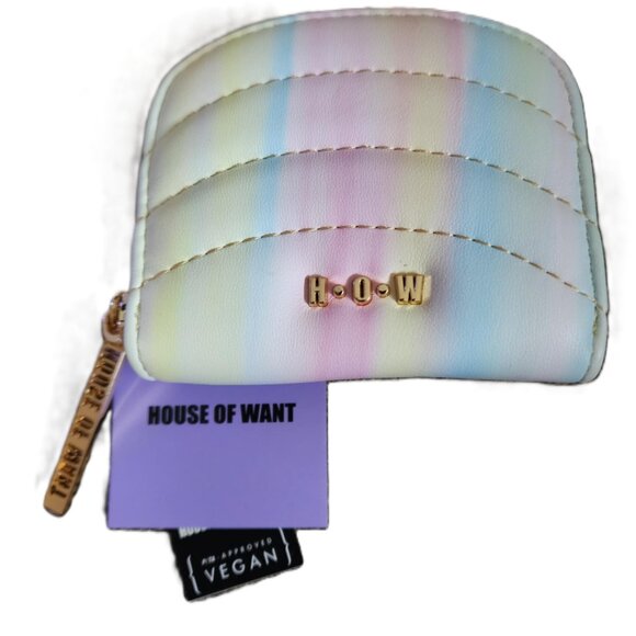 NWT House of Want HOW We Aspire Vegan Faux Leather Zip Pouch - Picture 1 of 3